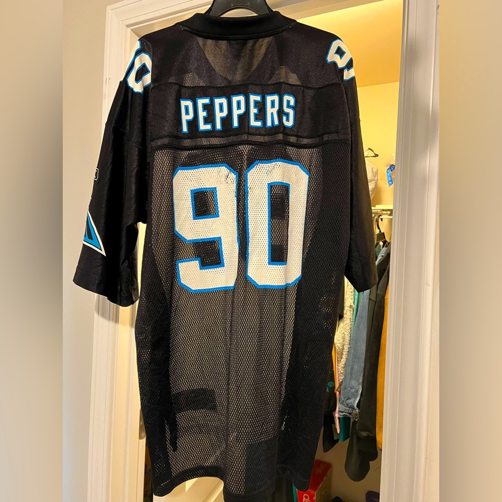 Julius Peppers #90 Carolina Panthers White Front, Black Back Jersey Size:XL
